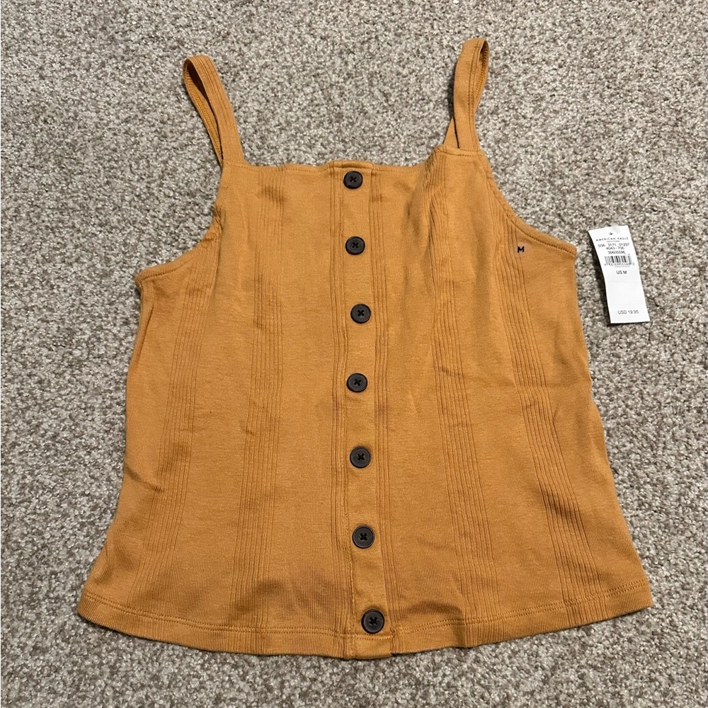 American Eagle Button-Front Mustard Top